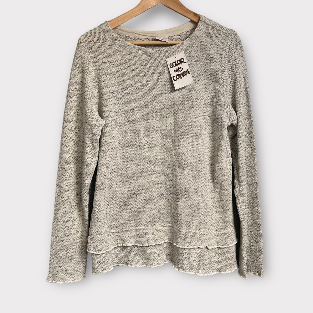 NWT Color Me Cotton Gray Pullover Knit Sweater